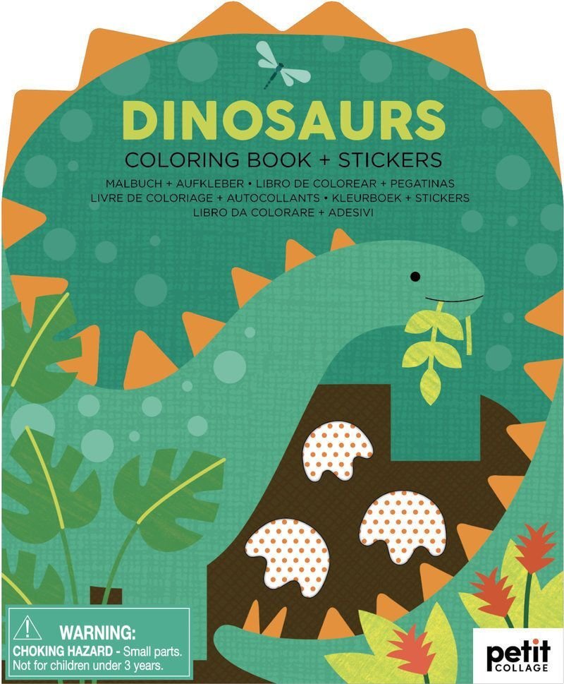 Dinosaurs Colouring Book And Stickers - Petit Collage