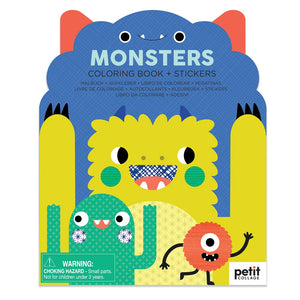Monsters Colouring Book and Stickers - Petit Collage