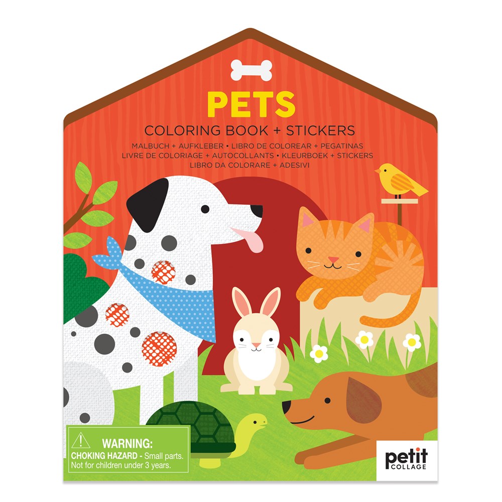 Pets Colouring Book and Stickers - Petiti Collage