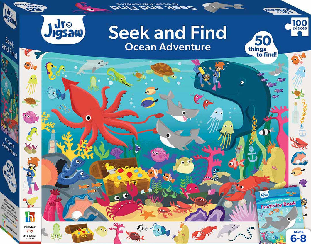 Jr Jigsaw Seek & Find 100pc: Ocean Adven - Hinkler