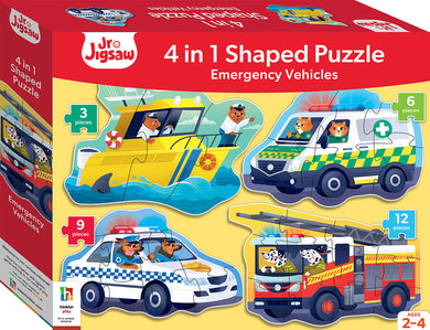 Junior Jigsaw Shaped 4-in-1: Emergency V - Hinkler