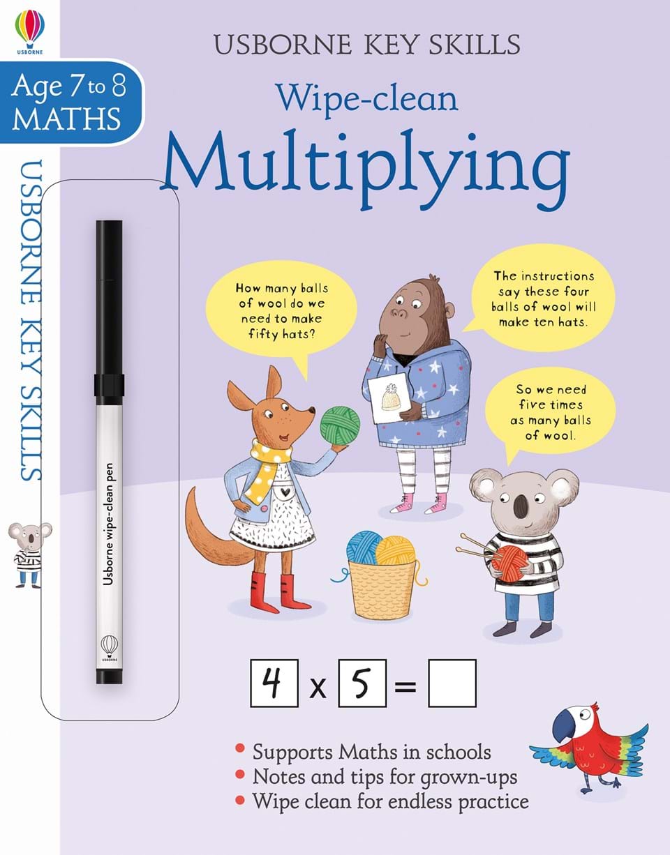 Key Skills: Wipe clean Multiplying 7-8 y - Usborne