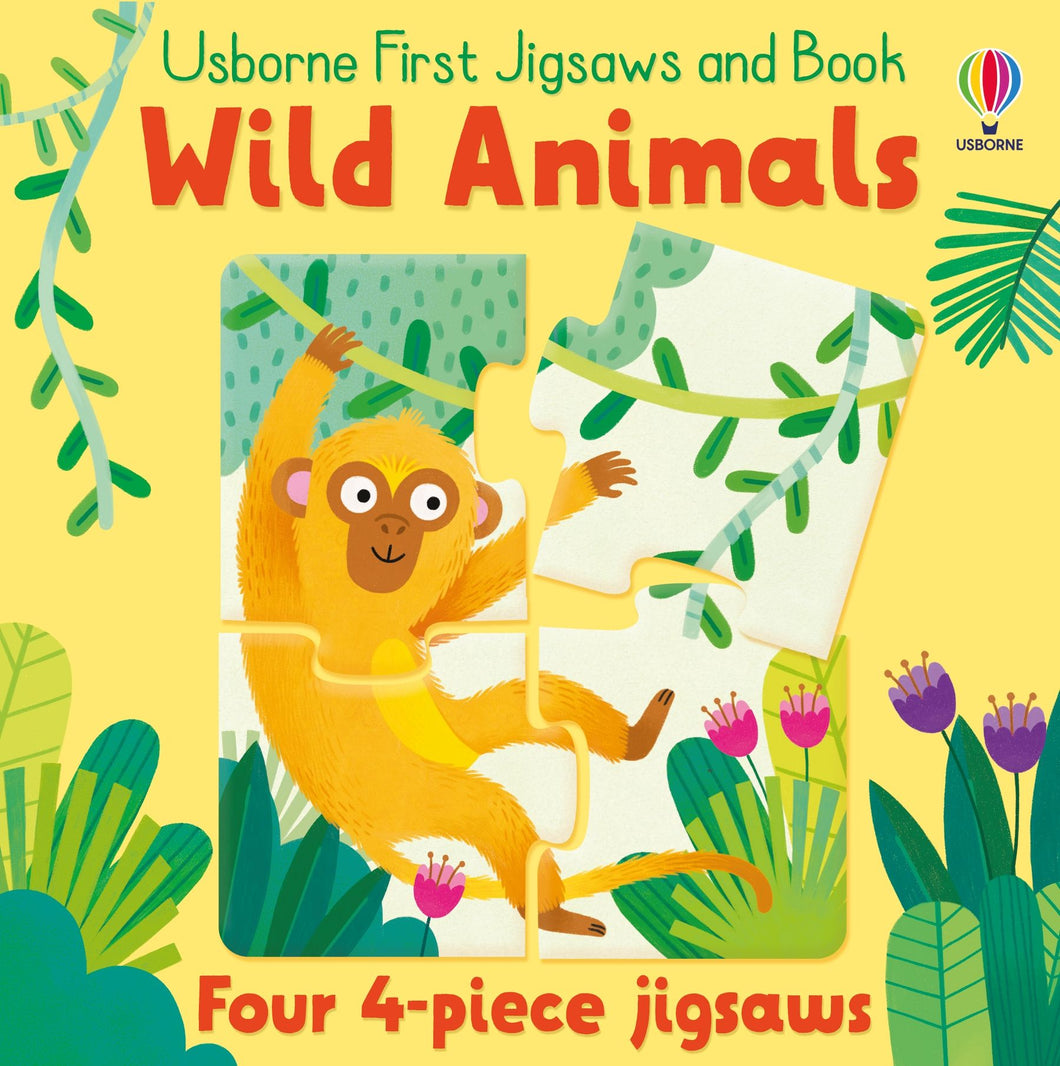 First Jigsaw & Book: Wild Animals - Usborne